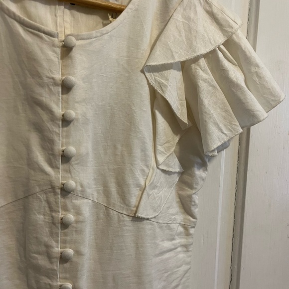 NWT Maria Stanley Genevieve Cream Button-Down Dress - Picture 4 of 8
